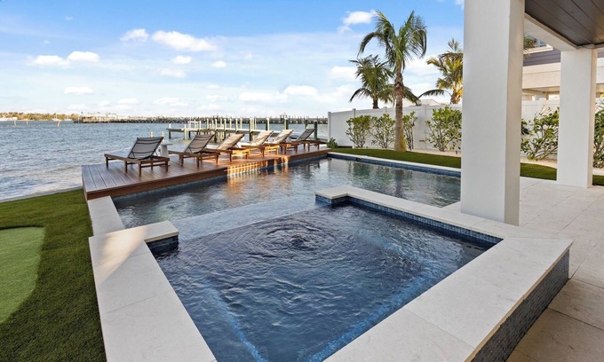 Bradenton Beach House | Pet-Friendly Waterfront Home with Pool, Spa & Ocean Views