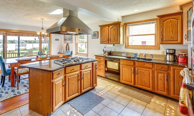 Newaygo House | Waterfront Michigan Home w/ Dock & Game Room!