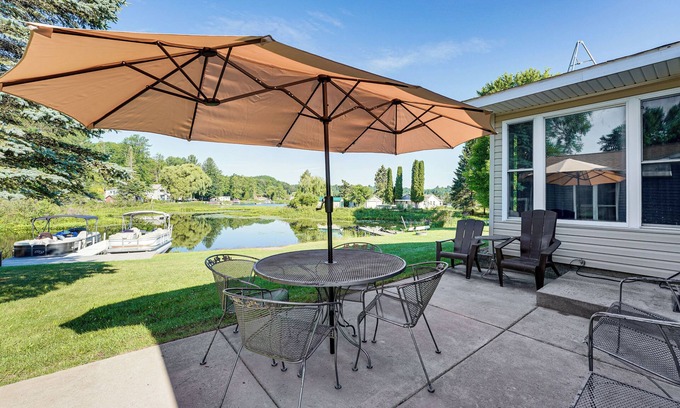Reed City House | Waterfront Retreat w/Dock & Yard in Reed City!
