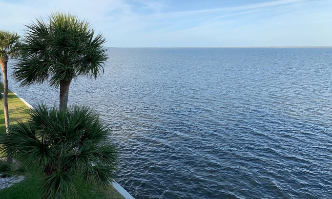 Titusville Condo | Top Floor Condo with Dolphin Views & Pool Access