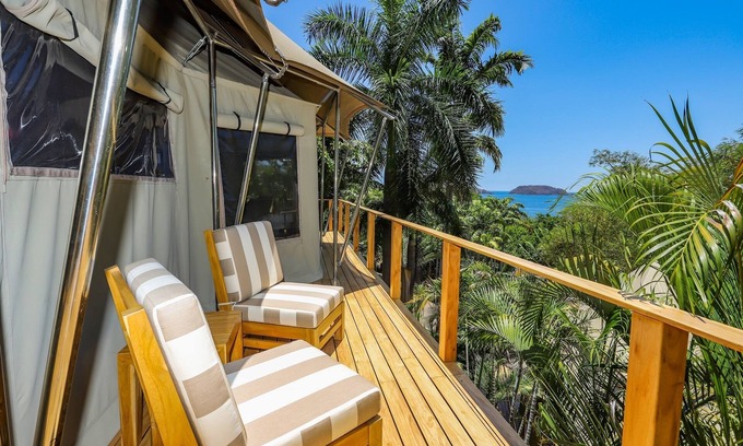 Potrero Cabin | Experience Wavefront Teak Glamping with Ocean Views & Spa