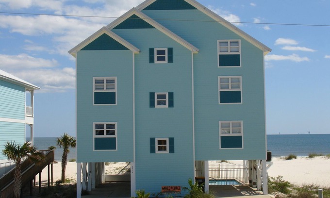 Fort Morgan House | Waves of Grace: Oceanfront House with Private Heated Pool