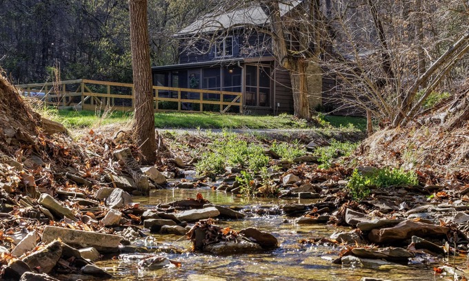 Gnaw Bone Cabin | Relax at Brooks Run: Historic Cabin with Spa & Hot Tub