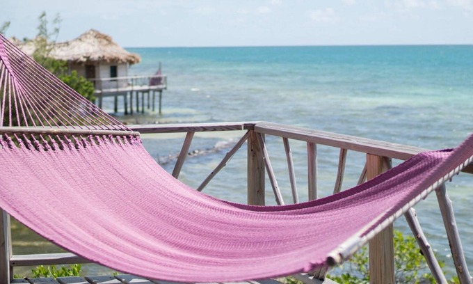 Thatch Caye Resort | Beautiful Overwater Bungalow with Shared Deck & Ocean Views