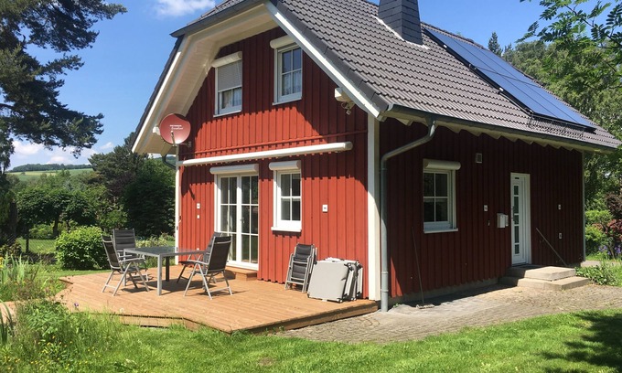 Hilders House | Wellness Swedish house Rhön with sauna, swimming pond and wood-burning stove