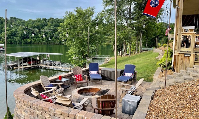 Tullahoma House | Whiskey Cove: Relax by the Fire Pit with Private Dock Access