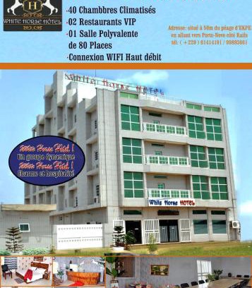 Agblangandan Hotel | Welcoming White Horse Hotel in Cotonou with Ocean Views