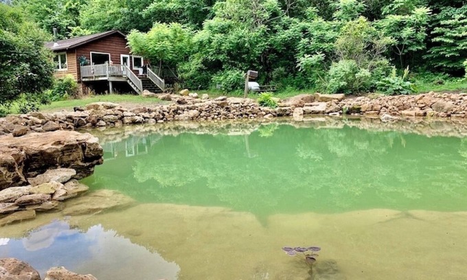 Lansing Cabin | Inviting White Pine Cabin with Pool, Hot Tub & Pet-Friendly