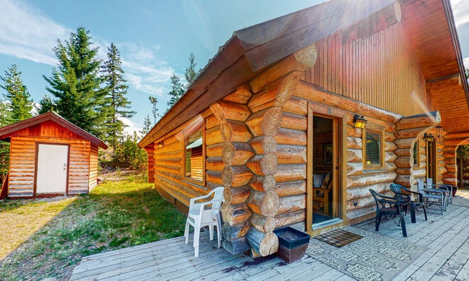 Lac Le Jeune Cabin | Wilderness resort cabin with deck, full kitchen, complimentary internet
