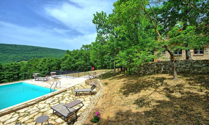 San Casciano dei Bagni Villa | Inviting Private Villa with Pool, A/C, and Scenic Views