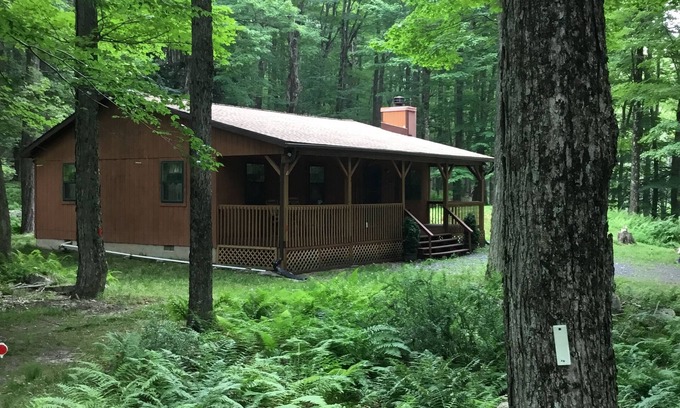 Greentown Cabin | Top-Rated Cabin Retreat in Greentown, PA with Pool