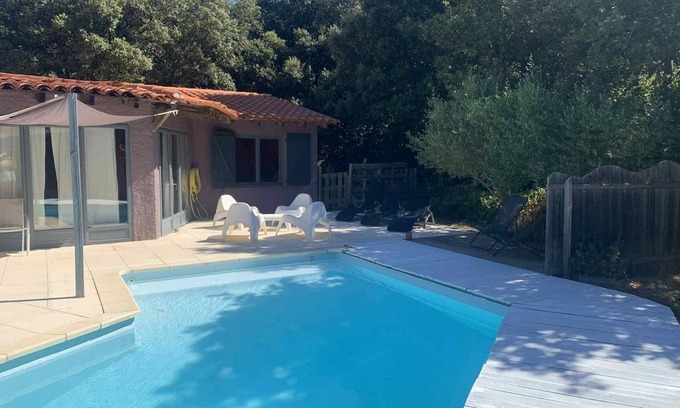 Ferrieres-Poussarou Villa | Serene Getaway with Private Pool in Quiet Locale