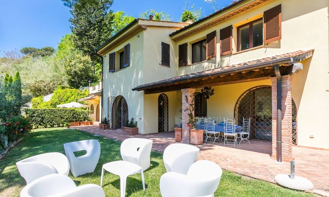 Riparbella Villa | Inviting Private Villa with Ocean View, Hot Tub & Terrace