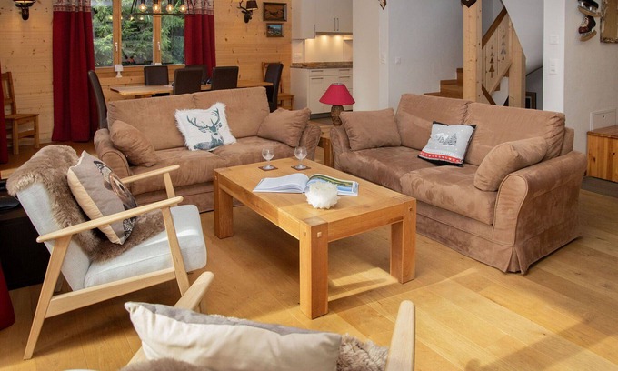 Villars-sur-Ollon House | Private Villa for 9 with WIFI, Patio, and Spa Amenities