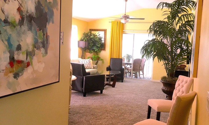 Virginia Trace Villa | Elegant Courtyard Villa with Golf Cart, Steps from Sumter Sq.