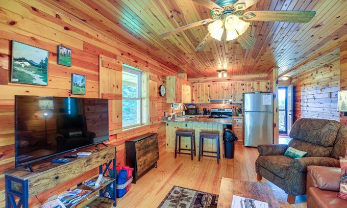 Sparta House | Scenic Blue Ridge Mountain Cabin with Hot Tub & Views