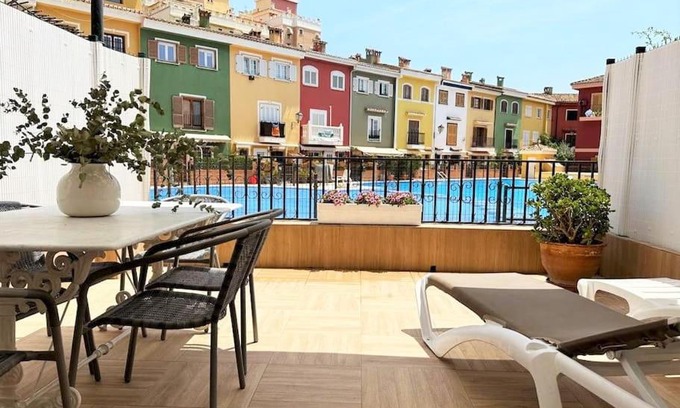 Port Saplaya Apartment | Idyllic Poolside Retreat with Ocean Views and Private Beach