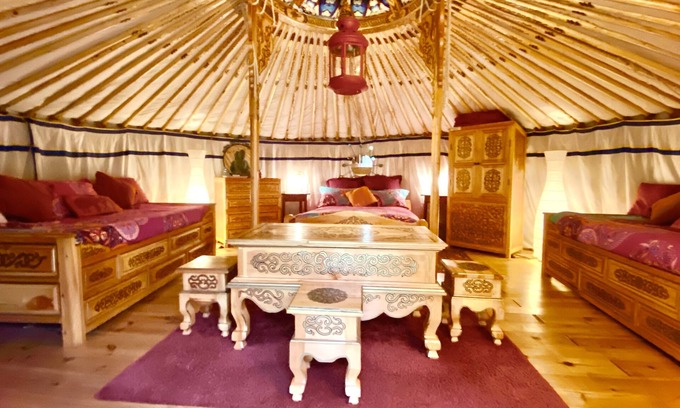 Saint-Antheme RV Rental | Pet-Friendly Yourte Supérieur with Breakfast Included