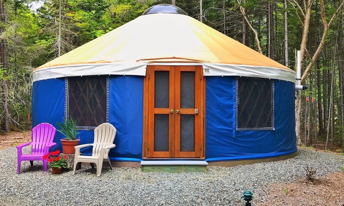 Southwest Harbor Cottage | Tranquil Yurt Glamping Near Acadia National Park