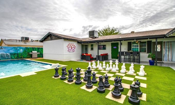 Papago Parkway House | Serene Zen Retreat with Private Pool & Game Room