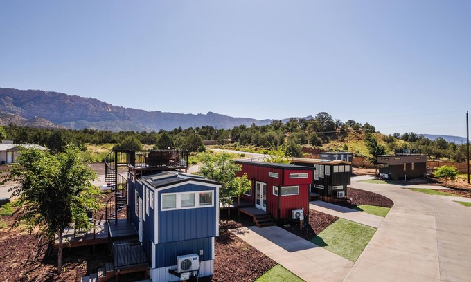 Apple Valley Cabin | Discover Zion's Tiny Getaway: Pool, Spa & Breakfast Included