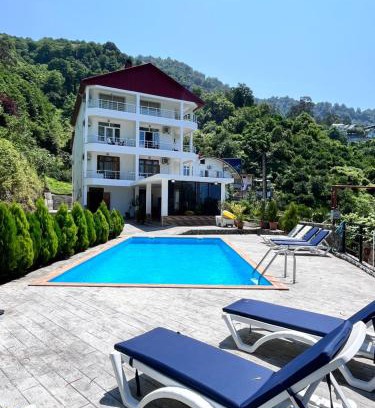 Kvariati House | Exceptional Zuri Kvariati: Oceanfront Stay with Pool Access