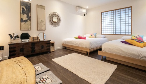 Luxury Quadruple Room, 2 Queen Beds, Private bathroom outside the room