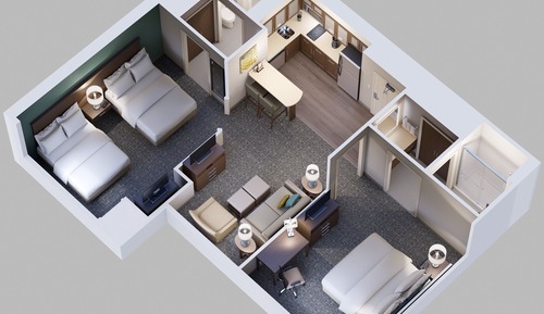Suite, 2 Bedrooms, Kitchen
