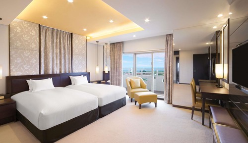 Executive Suite, Japanese-Western style with 2 Single beds, Ocean view