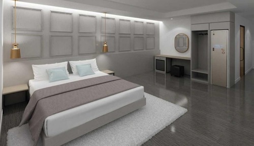 Room (Double (All rooms have 65-inch TVs ce)
