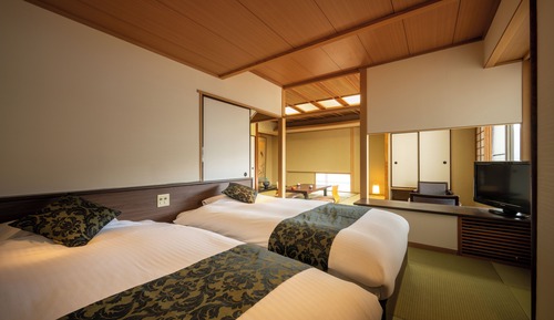 [Kagetsu Tower] Japanese Western Style Room with Twin Bed, Mountain View, Non Smoking