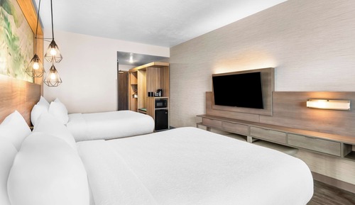 Standard Room, 2 Queen Beds, Non Smoking, Refrigerator & Microwave (Walk-in Shower)