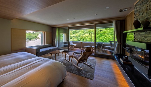 Premium Corner Suite Onsen Open Air Bath(West BLD)-Set Breakfast+KAISEKI Dinner at Restaurant, NS