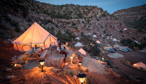 Luxury Tent, 2 Queen Beds, Fireplace, Mountain View