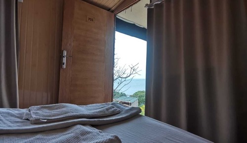 Basic Tent, 1 Double Bed, Partial Sea View, Slope side