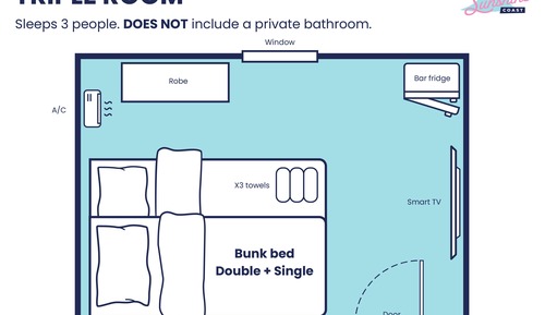 Triple Room Shared Bathroom