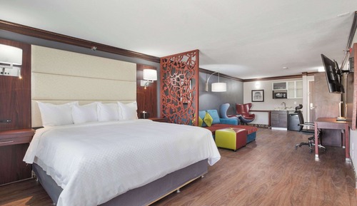 Suite, 1 King Bed, Jetted Tub, Corner (w/ Refrigerator)