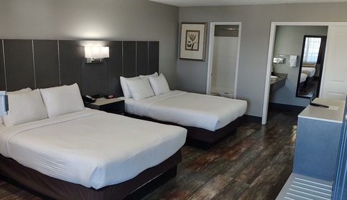 Standard Room, 2 Queen Beds, Non Smoking, Refrigerator & Microwave