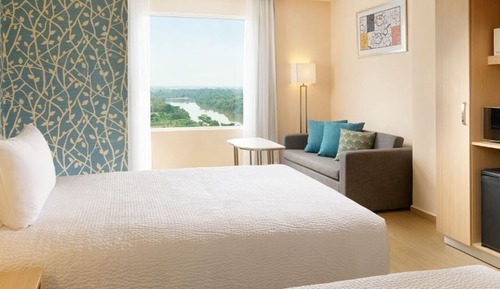 Studio, 2 Double Beds, Non Smoking, City View