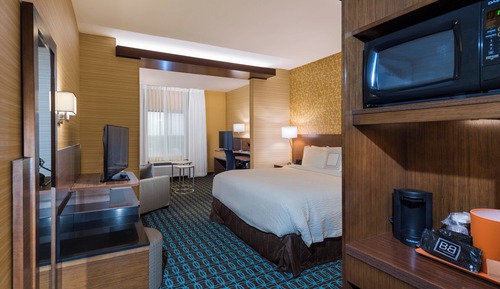 Suite, 1 King Bed with Sofa bed (Hearing Accessible)