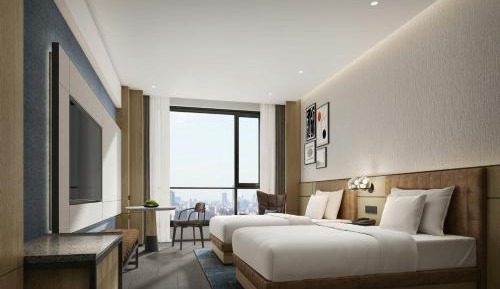 Superior Double Room with Two Double Beds and City View