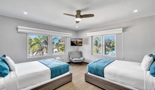 Partial Ocean View Room with Two Double Beds