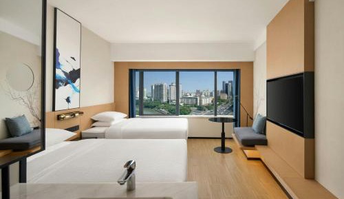 Double Room with Two Double Beds and River View