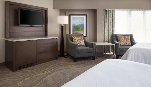 Traditional Double Room with Two Double Beds and Roll-in Shower - Mobility and Hearing Accessible