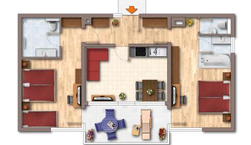 Apartment with Balcony (5 Adults)