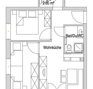 Standard Two-Bedroom Apartment with terrace