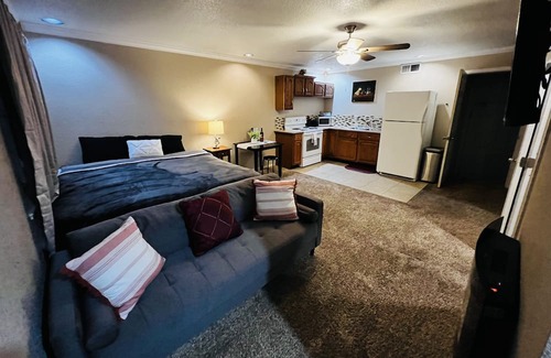 Roseville Apartment | Modern Studio with Full Kitchen, Ideal for Families