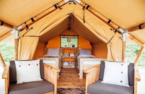 Cassville RV Rental | Peaceful Glamping Retreat by Roaring River State Park