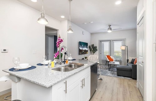 Lewisville Apartment | Stylish 1BD Oasis with Pool, Fitness & Workspace Appeal