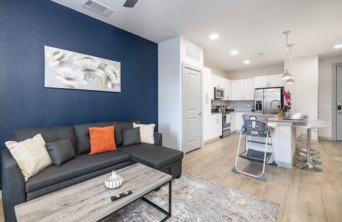 Lewisville Apartment | Stylish 1BD Oasis with Pool, Fitness & Workspace Appeal